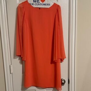 Alice + Olivia Bold Orange Long Sleeve Dress